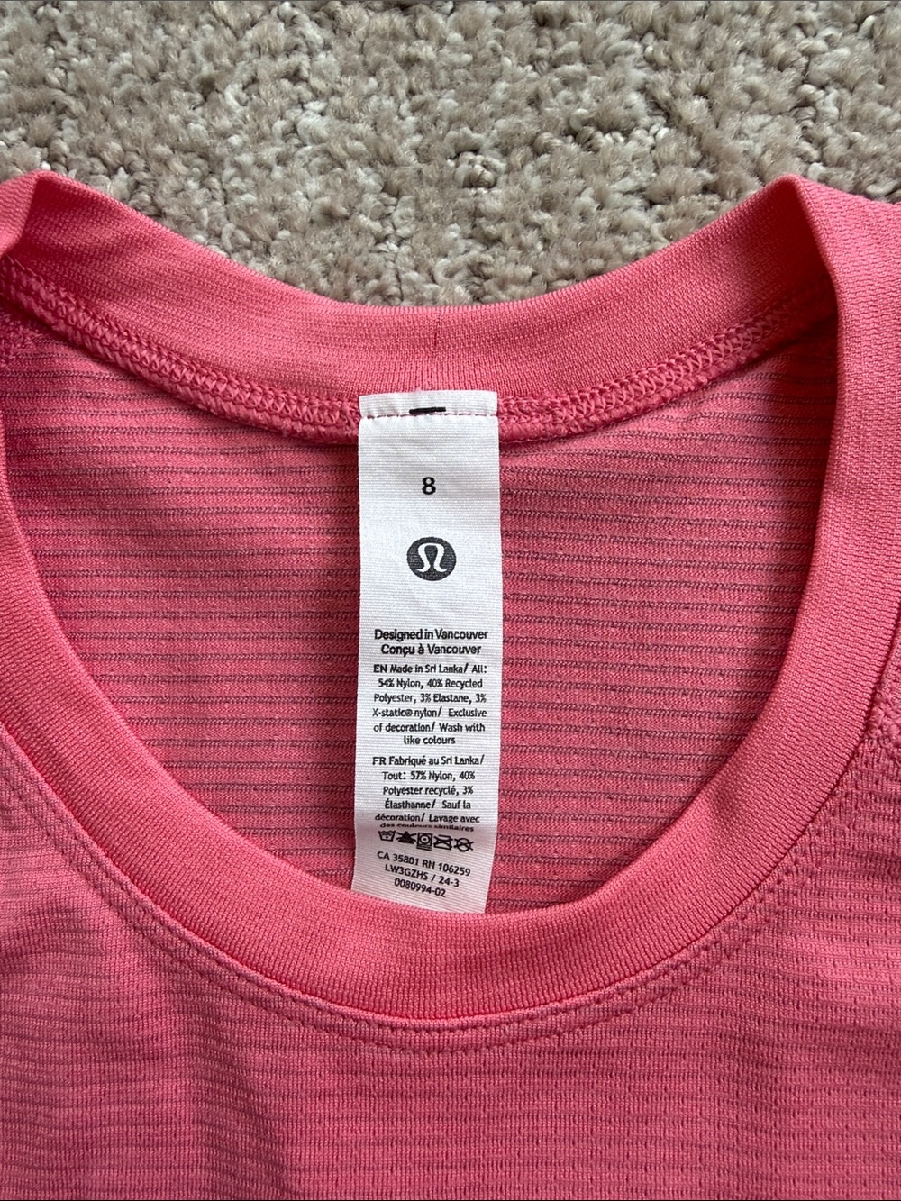 🍋 Lululemon Swiftly Tech Cropped Short Sleeve shirt size 8 - Picture 3 of 5